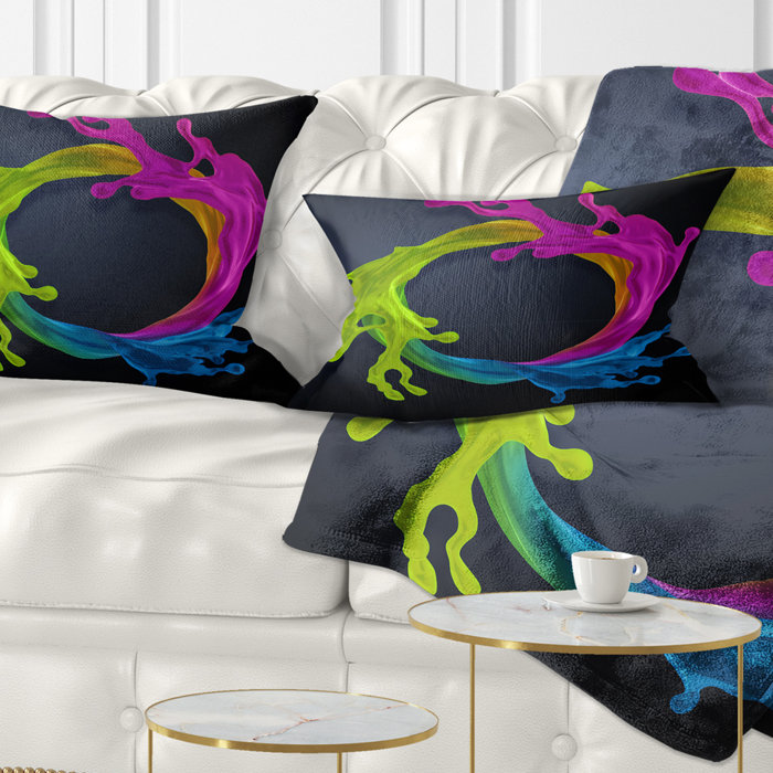 The Twillery Co.® Corwin Abstract Colorful Splash Round Lumbar Pillow